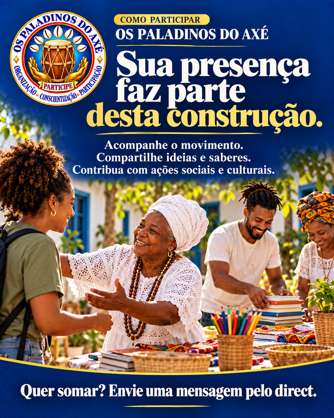 Sua presença faz parte desta construção. Acompanhe, compartilhe ideias e contribua com ações sociais e culturais.